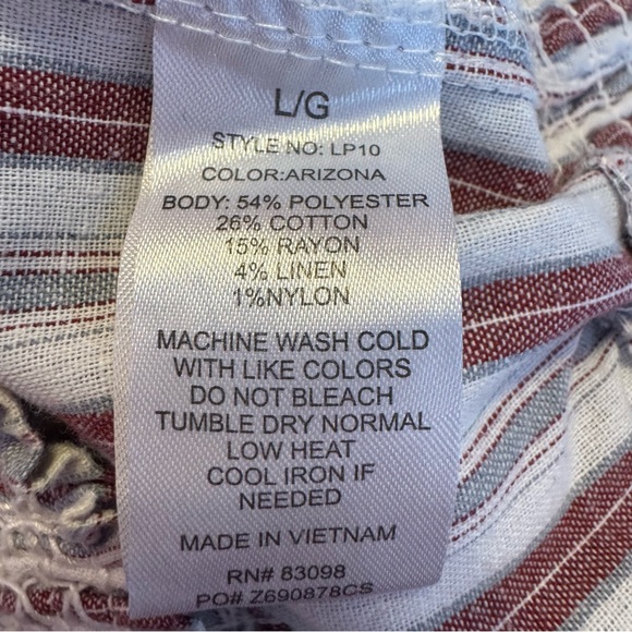 Ci Sono Multicolor Striped Wide-Leg Linen-Blend Pants - Picture 6 of 6